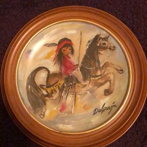 De Grazia commerate Plate with wood frame